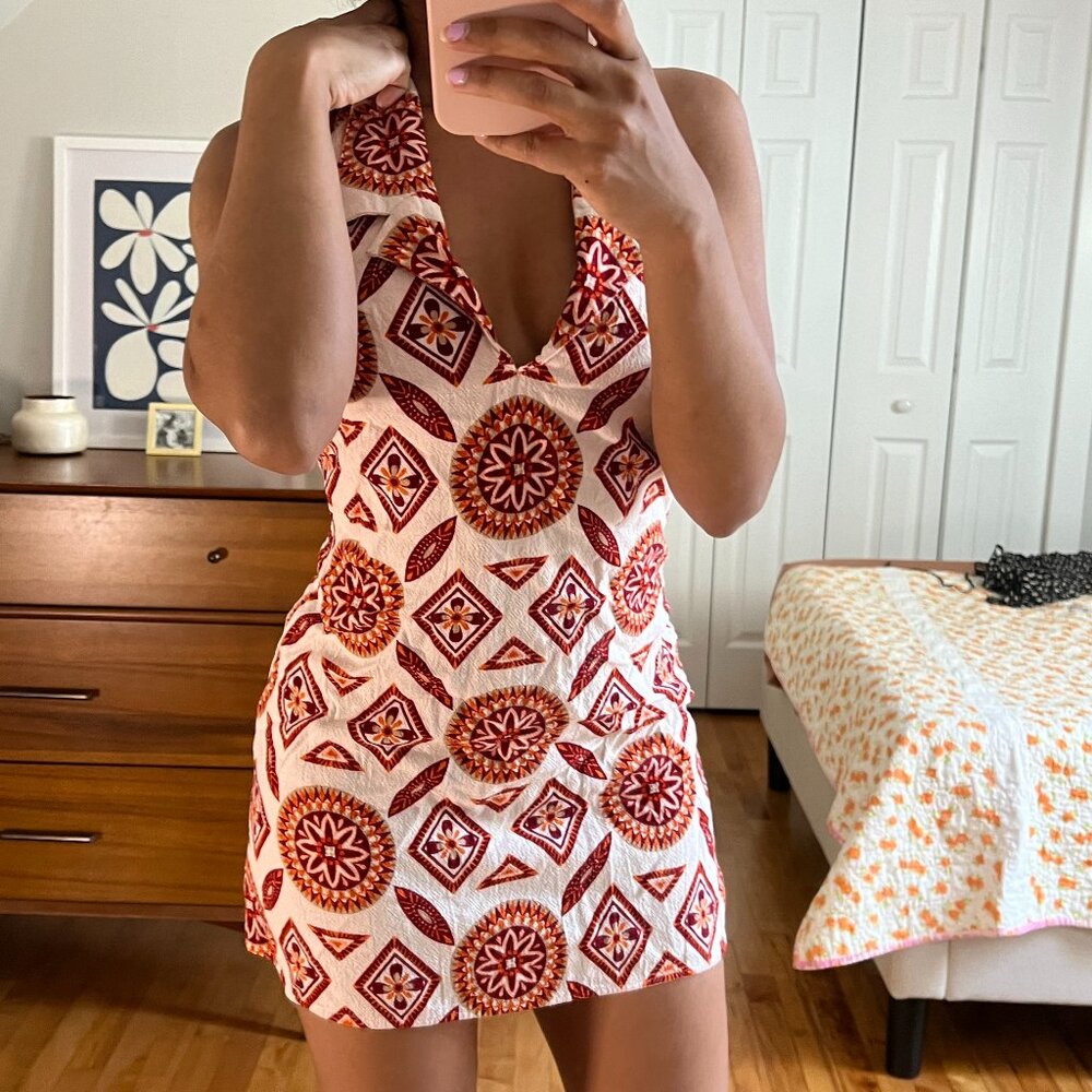 Her Pony Dakota Linen Halter Dress, (AU 8, Like a US 0)